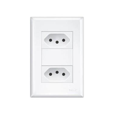 Imagem de Tomada dupla 2p+T 20a com placa 4x2 Fame Evidence Branco
