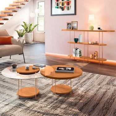 Imagem de Aparador Infinity E Mesas De Centro Sky Cinamomo - Hb Móveis