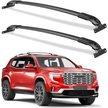 Imagem de Wonderdriver Barras transversais de suporte de teto de 99,8 kg compatíveis com GMC Acadia 2025, barras transversais de alumínio para serviço pesado, canoa, preto, porta-carga
