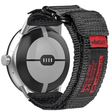 Imagem de SMITHA Compatível com relógio Google Pixel/Pixel 2/Pixel 3, pulseira de relógio de argola e laço, pulseira militar para relógio inteligente Google