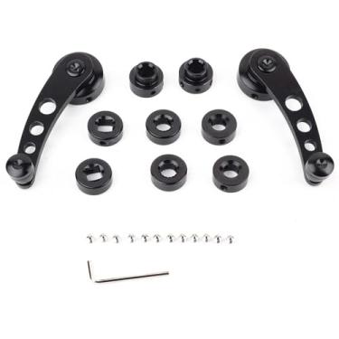 Imagem de Manivela de janela, manivela de janela, enrolador de janela universal, manivela de vidro, maçaneta de liga de alumínio, substituição automotiva, alça de elevação para carro, reposição de carro (preto)