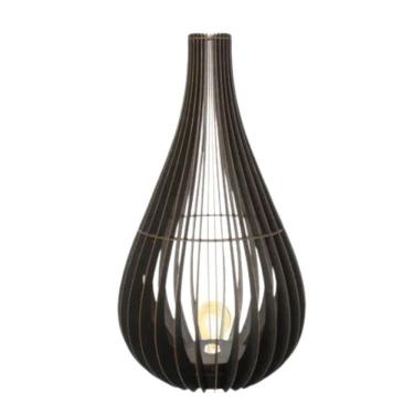 Imagem de Abajur Grande De Chão Tulipa Mdf Luminária - Preto