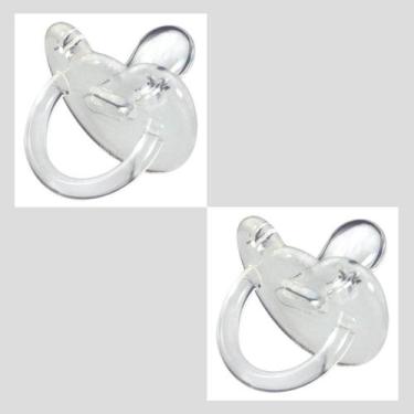 Imagem de 02 Chupetas De Silicone Nº 1 Ortodôntica E Calmante Transparente - Kuk