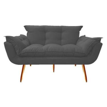 Imagem de Namoradeira Opala Suede Bege - Mansão Decor,  Suede Cinza