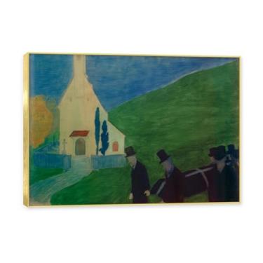 Imagem de NHLDZYH Moldura dourada. Impressões de artistas famosos, (luto) por Marianne von Werefkin, pôster de reprodução de impressões em tela de paisagem para decoração de casa. 70 x 98 cm - 27,5 x 38,6 pol