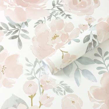 Imagem de Micpolo Papel de parede floral rosa para contato floral autoadesivo