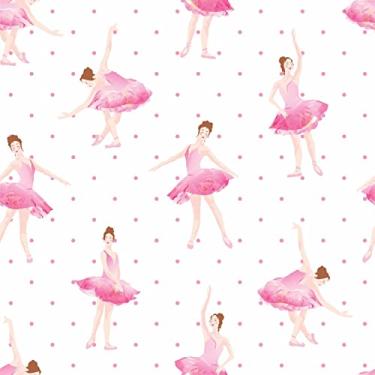 Imagem de Papel De Parede Adesivo Sala Balé Lavável Quarto Menina Bebê 3m