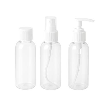 Imagem de Kit Premium De Frascos De Plástico Para Viagem 3 Peças Transparente Com Dispensadores Leves Reutilizáveis Compactos Práticos Portáteis Seguros Resistentes Ideal Para Shampoo Sabonete Creme Cosméticos