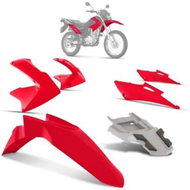 Imagem de Kit Carenagem Moto Honda Bros 150 2009 2010 2011 4 Peças Cromo Forte S