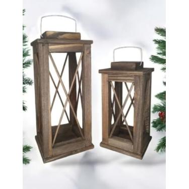 Imagem de Kit Com 2 Luminária marroquina decoração rústicas com 3 Palitos em X -Arandela - (24 cm base 12 x12 cm) (32 cm base 14 x14 cm)