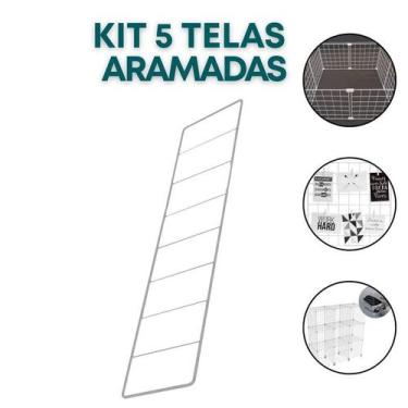 Imagem de Kit 5 Telas Aramada 10x40cm Organização Escritório Recados Anotações P