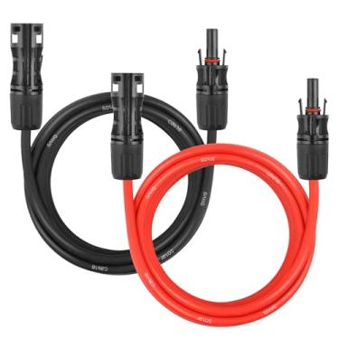 Imagem de Cabo de extensão de painel solar – Cabo solar de 8 AWG 3 m, fio fotovoltaico de calibre 8 com conector à prova d'água fêmea e macho para trailer, sistemas fotovoltaicos, casa, barco, painéis solares