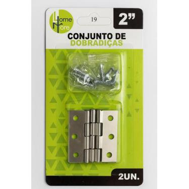 Imagem de Kit com 2 Dobradiças Comuns 2'' em Aço Inox  Resistência e Durabilidad