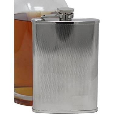 Imagem de Frasco de álcool de bolso de 170 g em impressão de treliça gravada - Feito de aço inoxidável de grau alimentício 304 (18/8)