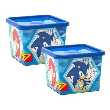 Imagem de Kit 2 Pote Infantil Quadrado 430ml Hora do Lanche Biscoitos - Potte, S