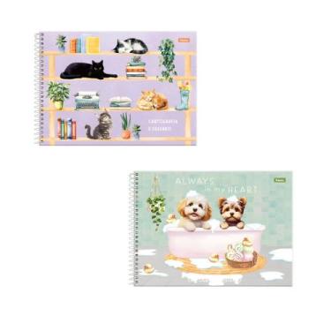 Imagem de Caderno De Desenho 80F Cartografico Capa dura Fur Friends - Foroni