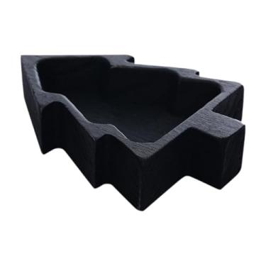 Imagem de SiaBiced Bandeja de servir para árvore de Natal, prato de lanche de madeira, prato de servir reutilizável, decoração de Natal para sobremesas, jantares, festas, Preto