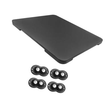 Imagem de MotiveTech Prateleira Deslizante de Armazenamento para Cozinha, Base Deslizante Móvel, Prateleira Deslizante de Madeira para Eletrodomésticos, para Fritadeiras, Cor Preta, Tamanho real