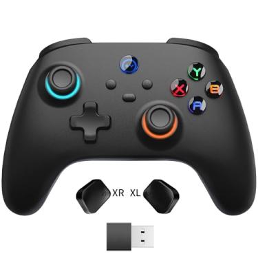 Imagem de momen PC Gaming Controller Wireless for Switch 2/Steam Deck Controller with Paddles, PC Game Control with Hall Effect Joysticks & 2.4G Dongle, Black Bluetooth Gamepad for Windows/Android/iPhone