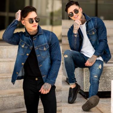 Imagem de Blazer Masculino Slim Fit Skinny Esporte Fino Sarja com Elastano super