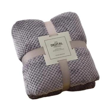 Imagem de Cobertor De Microfibra Coral Felpudo Tamanho King, Grosso, Xadrez Sóli