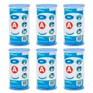 Imagem de Kit 06 Cartuchos Refil Tipo A Filtro Intex Bomba 2006 3785