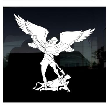 Imagem de 5 peças de decalque de carro São Miguel, o Arcanjo, imagem de São Miguel, adesivo para janela, caminhão, veículos, para-choque, proteção católica, ideia de presente religioso (13 x 13 cm)