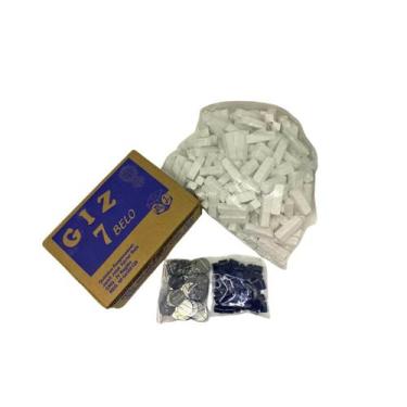 Imagem de Kit 5 Kg Giz Branco + 288 Azul + 50 Ficha + 10 Ponta Sinuca - Tacoland