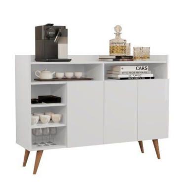 Imagem de Buffet Aparador Cantinho Do Café Retrô Pés Madeira 3 Portas E Nichos C