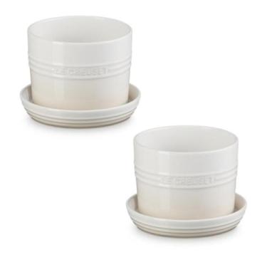 Imagem de Kit le creuset 2 vasos para ervas 14cm com bandeija em cerâmica, Merin