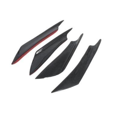 Imagem de Aletas De Spoiler Universais Pretas Para Para-choque Dianteiro, 4 Peça