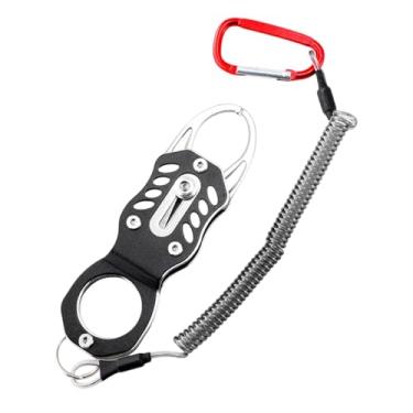 Imagem de harayaa Ferramenta de pesca com pegador labial para pesca segura, profissional e resistente, com cabo de elastômero antiderrapante e suporte leve para peixes, Preto