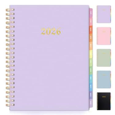 Imagem de Annecy Agenda mensal 2025, janeiro de 2025 a dezembro de 2025, agenda mensal de 16,3 x 21,6 cm com abas, capa flexível à prova d'água, encadernação em espiral, bolso frente e verso, marcador de livro,