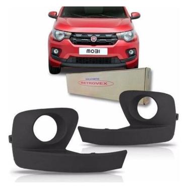 Imagem de Par Grade Moldura Milha Fiat Mobi 2014 2015 2016 Com Furo