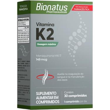 Imagem de Bionatus, Vitamina K2, Suplemento alimentar, Menaquinona MK-7 149mcg, 30 cápsulas • 30 doses, Cinza
