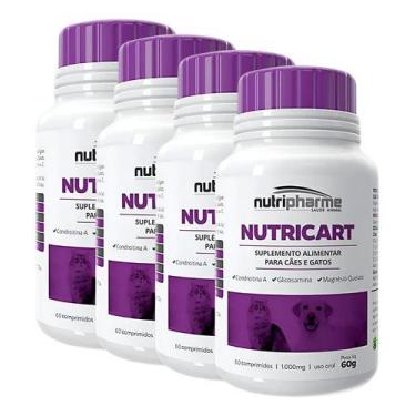 Imagem de 4 Nutricart Expert 1000 Mg Suplemento Cão Cães 120 Cp Kit - Nutripharm