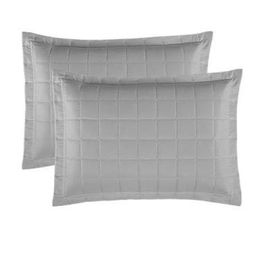 Imagem de Par Porta Travesseiro 50cm x 70cm Soft Berlim - Linda Casa, Cinza