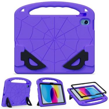 Imagem de XunyLyee Capa infantil para iPad A16 11ª/10ª geração (modelo 2025/2022), capa de proteção contra quedas de corpo inteiro com protetor de tela EVA à prova de choque, roxo