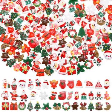 Imagem de Wesiti, 200 peças de pingentes de resina de Natal, miniaturas de 2-3 c