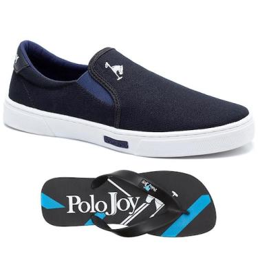 Imagem de Kit 1 Tênis Iate Em Lona Polo Joy E 1 Chinelo, 42, Preto
