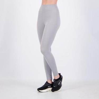 Imagem de Calça Legging Fila Life Ribbed Feminina Cinza, M