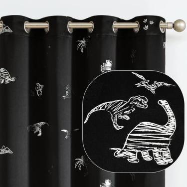 Imagem de Cortinas Vangao Kids Dinosaur Blackout 160x160 cm 2 painéis