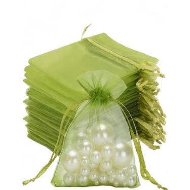 Imagem de bepisof 100 sacos de proteção de frutas verdes com cordão de manga e tomate/árvore frutífera/jardim vegetal saco de malha verde escuro (10 x 15 cm/verde)