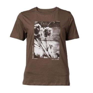 Imagem de Camiseta Feminina Olho Fatal Estampa Floral Preto/Cinza-Feminino