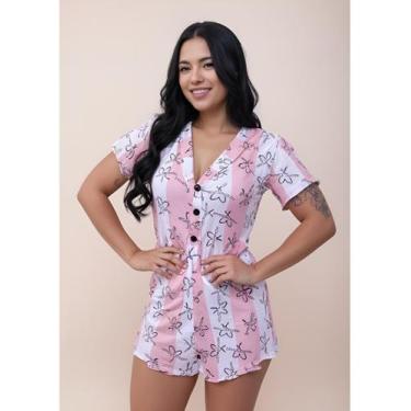 Imagem de Pijama Macaquinho Macacão Curto Com Personagem Baby Doll Short Doll Se