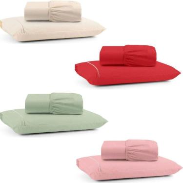 Imagem de Kit Jogo De Cama Lençol Mirante Solteiro 2 Peças Com 4 Un. Cores 1 - 100% Algodão