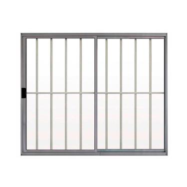 Imagem de Janela 2 Folhas De Correr C/ Grade 1.00 X 1.50 Alumínio Brilhante Linha Modular - Hale