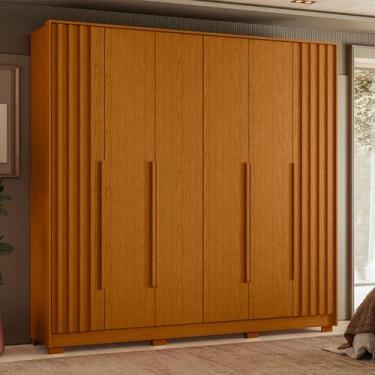 Imagem de Guarda Roupa Casal Porta Com 2 Porta Ripada e 4 Lisa, Moveis Para Quar