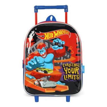Imagem de Mini Mochila Rodinhas Pequena Creche Petit Hot Wheels - Luxcel, Vermel