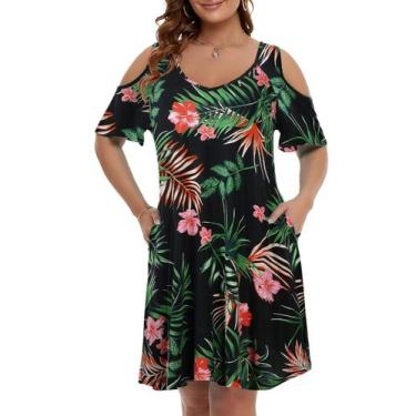 Imagem de Camiseta feminina JollieLovin, tamanho grande, ombro frio